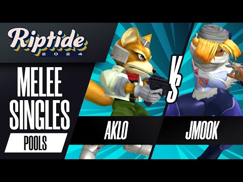 Aklo (Fox) vs Jmook (Sheik) - Riptide 2024 - Melee Singles - R2 Pools