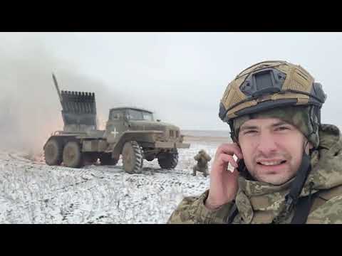 Firing BM 21 Grad in Ukraine 2023