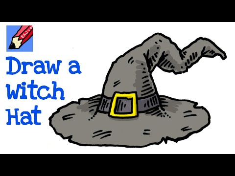 How to Draw an Old Witch Hat for Halloween - step by step