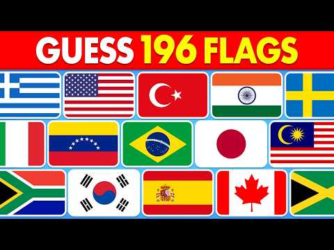 Guess All the 196 Flags of the World! | Guess the Flag Quiz 🚩🌎