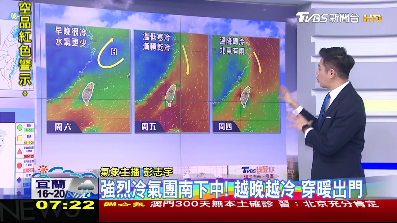 強烈冷氣團報到! 午後降溫 越晚越冷 北東有雨