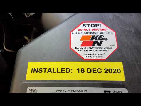 2021 GMC Sierra AT4 (6.2) K&N performance drop in air filter installed