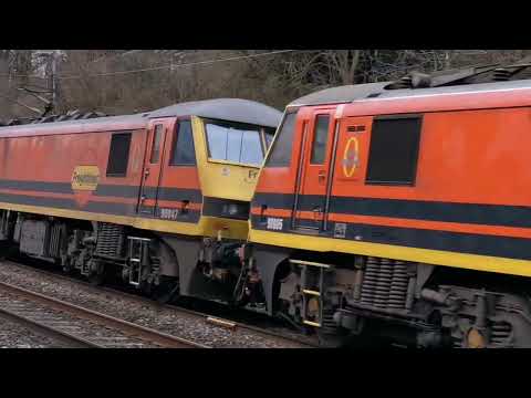 90005/90047 4s54 Crewe - Coatbridge liner, 28th February 2023