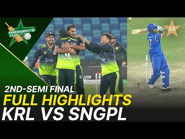 Full Highlights | KRL vs SNGPL | President’s Cup Grade I SF-2 | NBS, Karachi | M2V1K