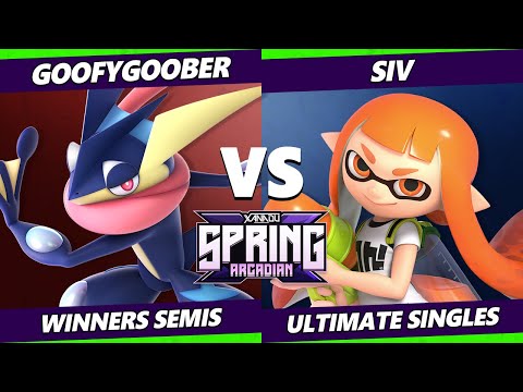 Spring Arcadian 2022 Winners Semis - GoofyGoober (Greninja) Vs. siv (Inkling, ROB) Smash Ultimate