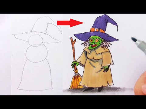 Comment dessiner une sorcière simple