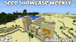 Minecraft 1.4.7 || "Bubble" Seed Showcase || Desert Temple & Village! Forest Valley!