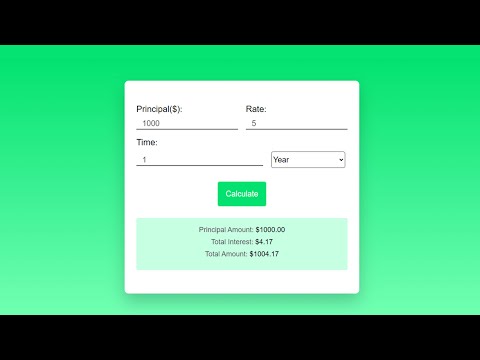 Simple Interest Calculator Using Html Css And Javascript