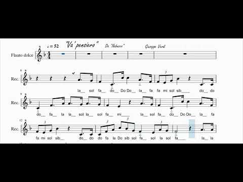 "Va' pensiero" - Per flauto dolce