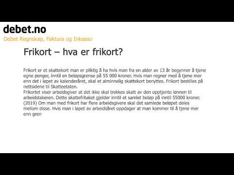 Frikort – hva er frikort? - Debet Regnskap Ordbok