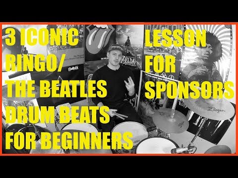 My Top 3 Ringo Starr/The Beatles Drum Beats For Beginners. *EXCLUSIVE TO SPONSORS*