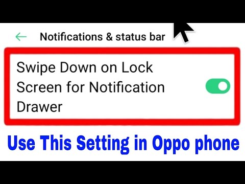 oppo A33 me swipe down on lock screen for notification drawer setting on/off/use kaise kare