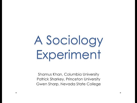 A Sociology Experiment Chapter 1, Part 1: An Introduction to Sociology