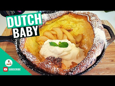 Dutch Baby Pancake with Caramelized Pear | Dutch Baby Pancake | How to make Dutch Baby Pancake