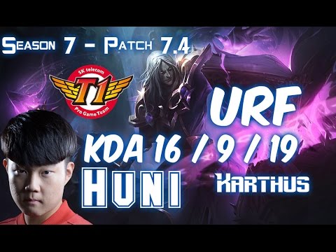 SKT T1 Huni KARTHUS playing URF + Faker URGOT, Blank, Profit, Sky - Patch 7.4 KR URF