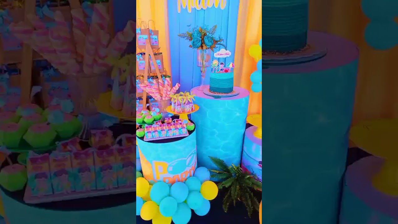 Decoração  Pool Party passo a passo🤩O que vocês acharam deixam seus comentários 🤩