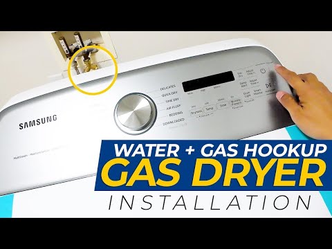 SAMSUNG Gas Dryer Install hook up + [HOW TO] Add Water Line for Steam Sanitize