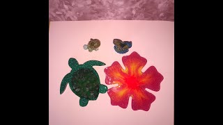 How to make Straw Toppers & Coasters - Resins, Micas & Glitter Unicorns/Mermaid/Turtles/Hibiscus