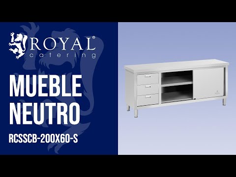 vídeo - Mueble neutro de acero inoxidable - ECO - 200 x 60 cm - 600 kg - Royal Catering