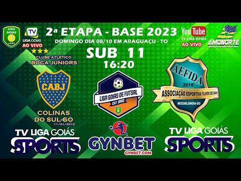 LIGA GOIAS DE FUTSAL CATEGORIA DE BASE - 2023 - BOCA JR. COL. DO SUL X  AEFIDA MOZARLANDIA - SUB 11