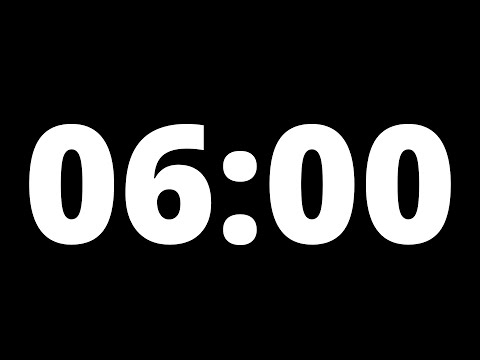 6 Minute Countdown Timer With Alarm (Black Background, No Music, No Sound)