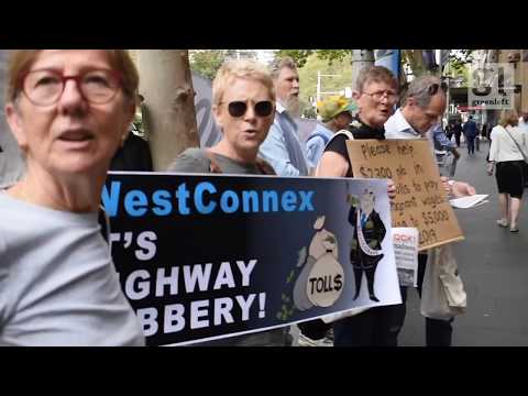 Protest at #WestCONnex minister's $200/head corporate lunch