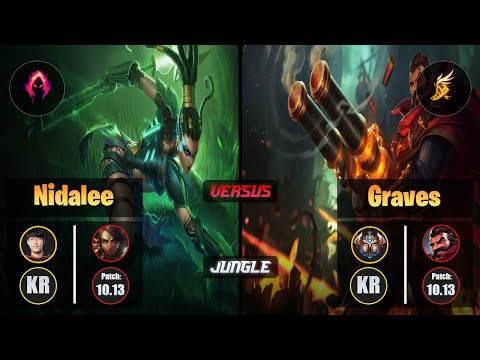 Tarzan NIDALEE (Jungle) [Dark Harvest] VS GRAVES - Challenger KR Patch 10.13