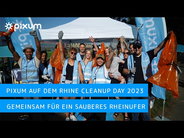 Pixum Mitarbeitende beim Rhine Cleanup Day 2023