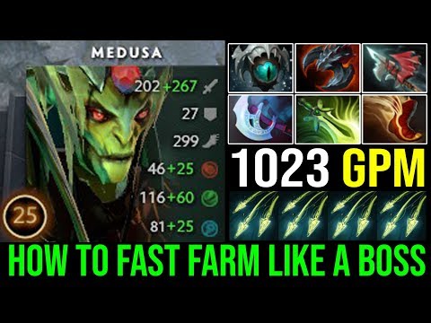 HOW TO FARM LIKE A BOSS WITH MEDUSA IN THIS PATCH 1023GPM - UNBELIEVABLE 22KILLS PLAYS DOTA 2