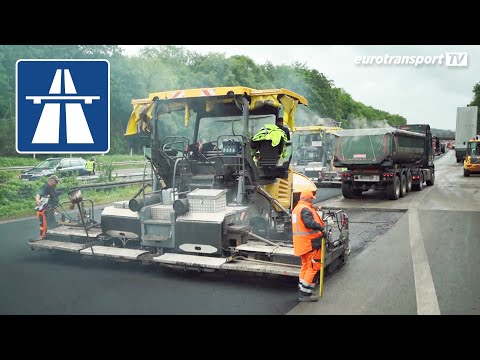 Five miles of the German Autobahn redone in only 55 hours! (English subtitles)