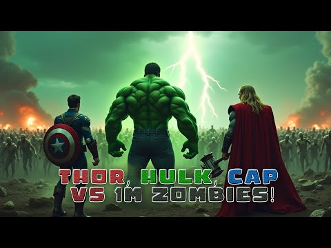 10 Hulk, 10 Thor & 10 Captain America vs 1,000,000 Zombies – Avengers Final Stand! | UEBS 2