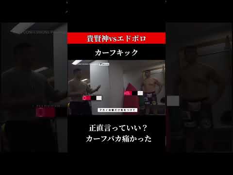 貴賢神vsエドポロカーフキック正直言っていい？カーフバカ痛かった#貴賢神 #エドポロキング #格闘技 #rizin