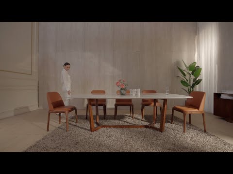 Bàn ăn PARADIS sở hữu mặt đá Marble tự nhiên nguyên khối