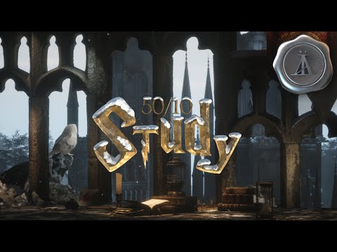 Study at Hogwarts ❄️ Winter Window View | Harry Potter Ambience 🪶 3hr Pomodoro 50/10