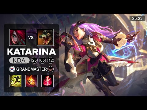 Katarina vs Renekton Mid - KR Grandmaster - Patch 25.23 Season 15