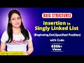 2 5 Insertion Of A Node In Linked List At Beginning End Specified Position With Code DSA Tutorials