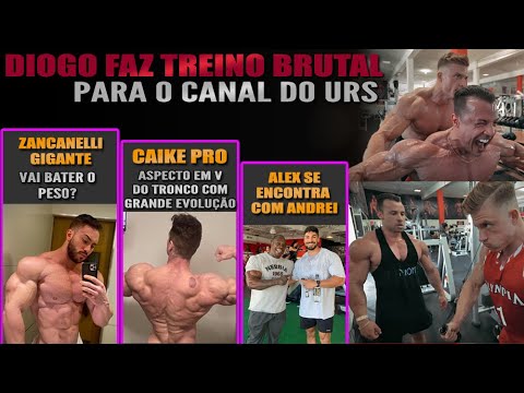 Diogo Montenegro faz treino brutal com Urs + Caike evolui dorsais + Zancanelli enorme + Alex  Andrei