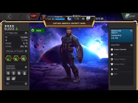 Captain America Infinity War (synergy fodder) guide