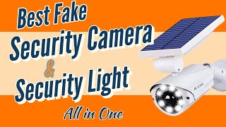 Best Dummy Fake Security Camera with Red LED Light, Azone Solar Security Light and Decoy Camera