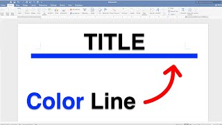 How To Change Title Line Color In Word