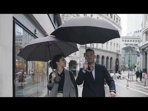 Видеообзор Женский зонт-трость класса Люкс Fulton Diamond L850 Princess UV Pink Foulard (Принцесса)