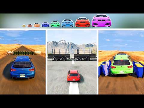 Big And Small Cars vs Road Obstacles – BeamNG.Drive