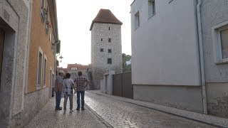 Stadtführung in Freyburg (Unstrut) mit Günter Tomczak (Stadtführer), Wein-Terrassen, Kirche St. Marien, Stadtmauer
