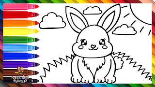 Desenhar e Colorir um Coelhinho Fofo 🐰🐇🌈 Desenhos de Páscoa para Crianças