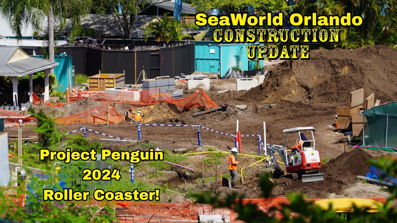 SeaWorld Orlando | Project Penguin 2024 Roller Coaster | Construction Update 8.22.23