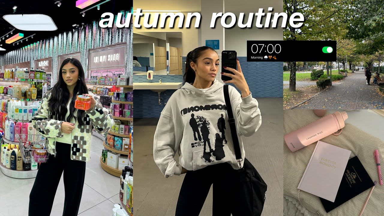 rotina da manhã produtiva no outono 7AM || escola & comprinhas de autocuidado