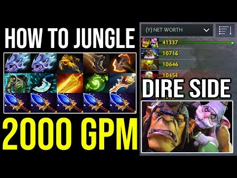 9Min Radiance [Alchemist] How to Jungle Dire Side 2000GPM INSANE FARMING LIKE CRAZY - Dota 2 Guide