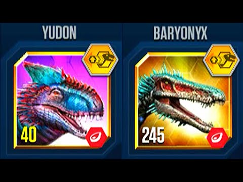 YUDON VS BARYONYX BATTLE MODs | JURASSIC WORLD THE GAME