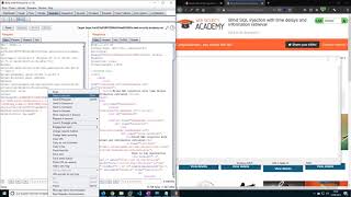 Blind SQL injection with time delays and information retrieval (Video solution)