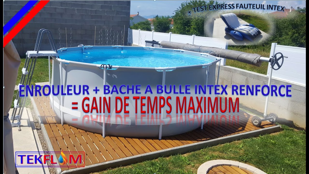 ENROULEUR BÂCHE A BULLE HORS-SOL (Artisanal mais génial)